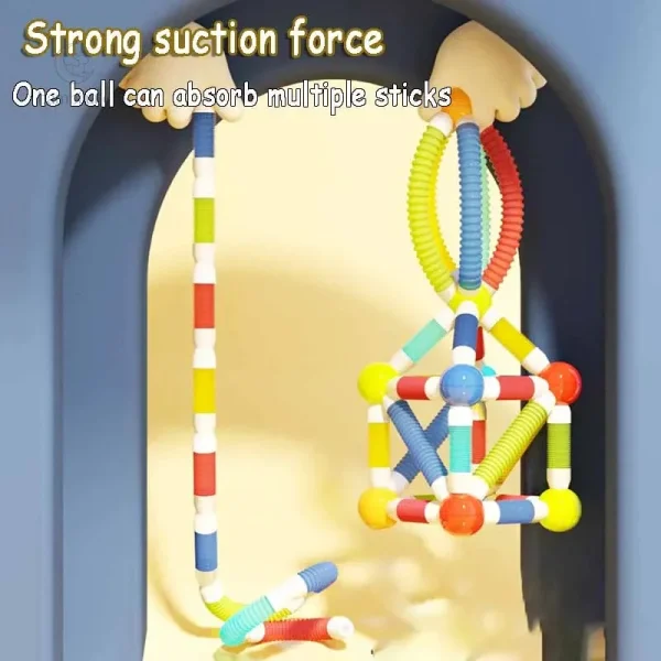 Bâtons flexibles pour assemblages magnétiques variés