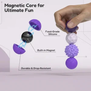 Boules magnétiques colorées en silicone pour le jeu