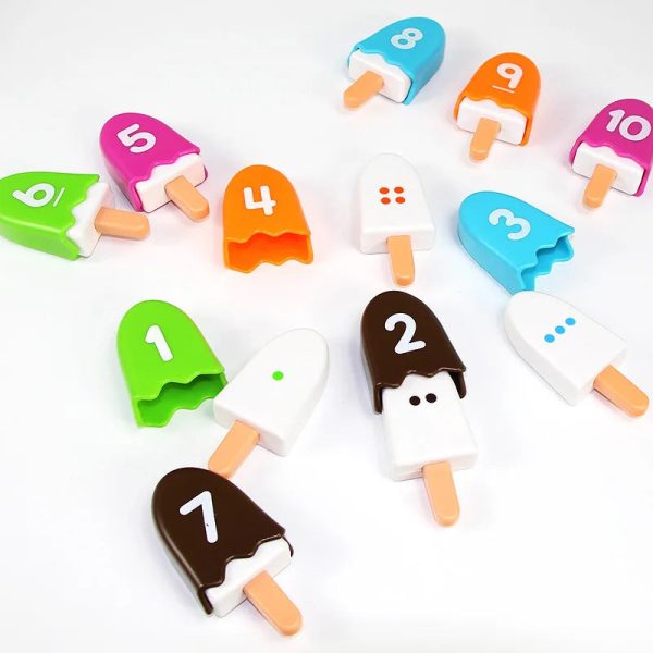 Jeu de comptage interactif avec des glaces colorées