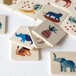 Jungle colorée : jeu de mémoire en bois pour enfants