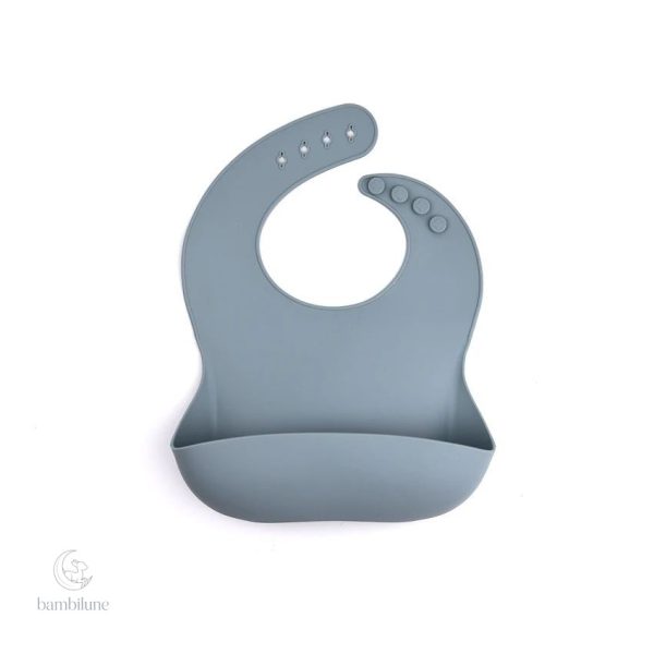 Bavoir en silicone adapté aux repas à la maison ou en déplacement