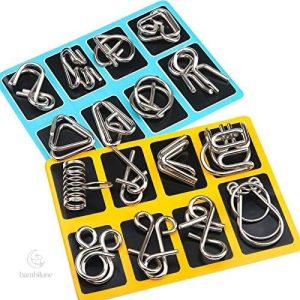 Metal Puzzle Ring Set - Anneaux de puzzle métalliques