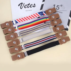 Ceinture élastique colorée pour enfants, ajustement idéal