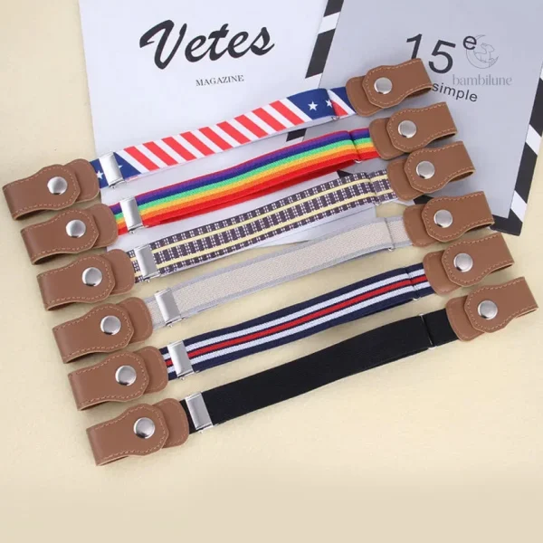 Ceinture élastique colorée pour enfants, ajustement idéal