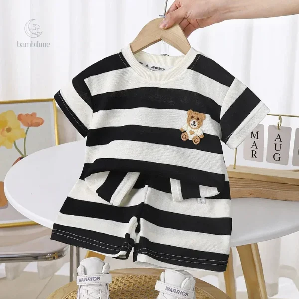 Mini Fashion - Ensemble de robes en coton rayé pour enfants