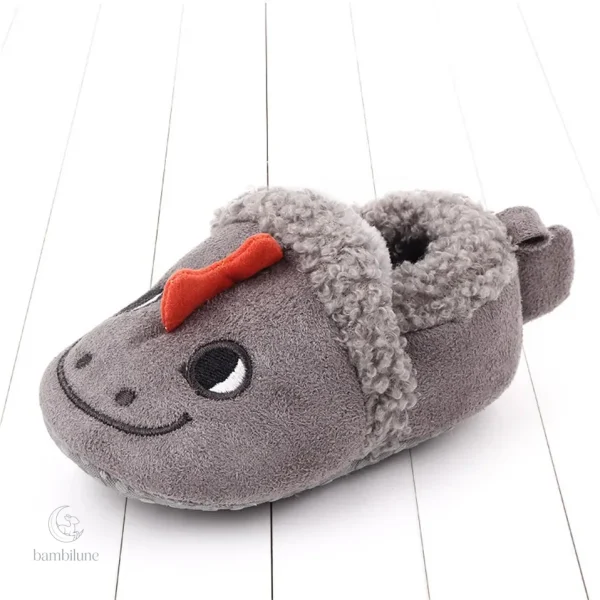 Chaussons pour tout-petits, confort animalier en peluche