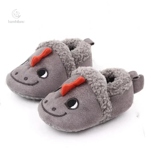 Chaussons en peluche pour enfants, motifs animaux adorables