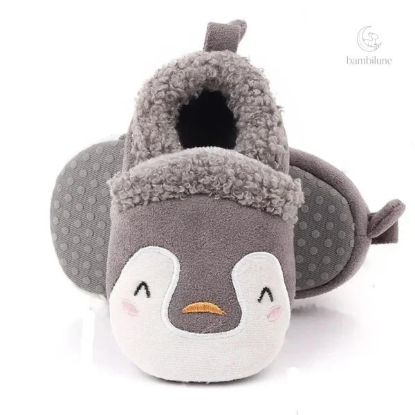 Mini chaussons pour enfants, style animaux en peluche