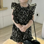 Mini Fashion robe enfant avec motif floral joyeux