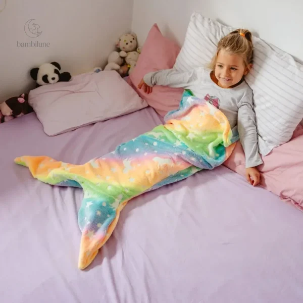 Design de sirène, sac de couchage brille dans l'obscurité