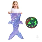 Sac de couchage doux pour enfants, motif sirène brillant