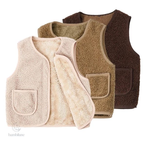 Gilet doux en laine d'agneau pour enfants