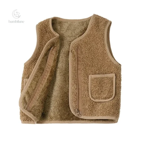 Confortable gilet en laine d'agneau pour enfants