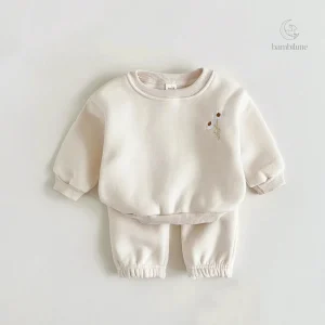 Survêtement avec broderie florale pour l'automne