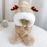 Chapeau et écharpe 2 en 1 pour enfants, chaud et douillet