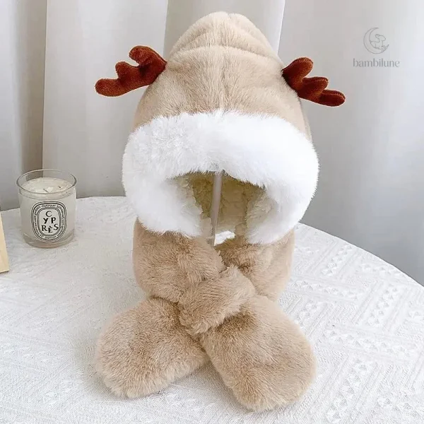 Chapeau et écharpe 2 en 1 pour enfants, chaud et douillet