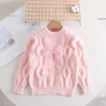 Pull pour enfants, style élégant avec nœud décoratif