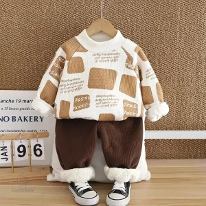 Vêtements chauds d'automne pour enfants - Ensemble stylé
