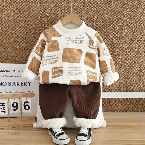 Vêtements chauds d'automne pour enfants - Ensemble stylé
