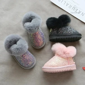 Chaussures d'hiver à paillettes pour enfants