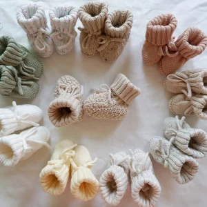 Mini chaussons tricotés pour bébés, chauds et élégants