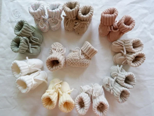 Mini chaussons tricotés pour bébés, chauds et élégants