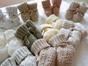 Chaussons pour bébés, design tricoté tendance