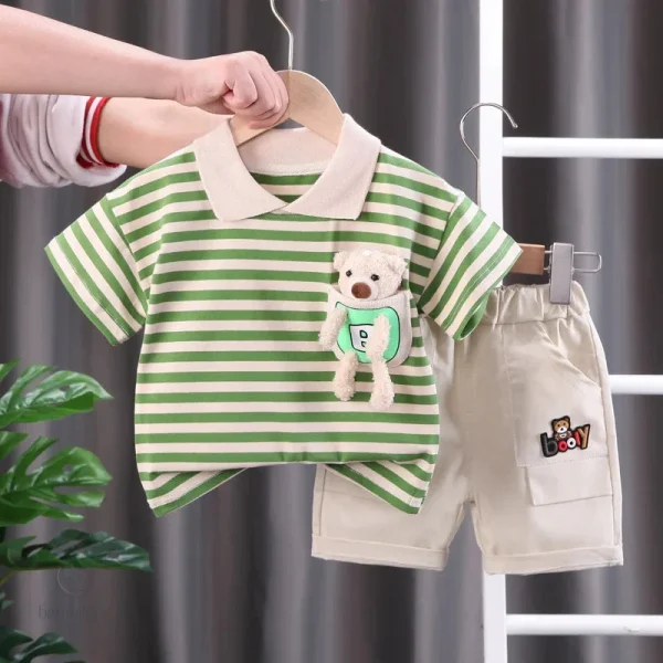 Mini Fashion - Combinaison à rayures en coton pour enfants