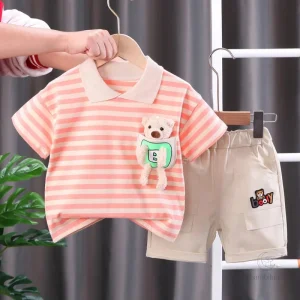 Ensemble de robes rayées en coton pour les petits