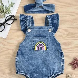 Mini combinaison en denim pour enfants