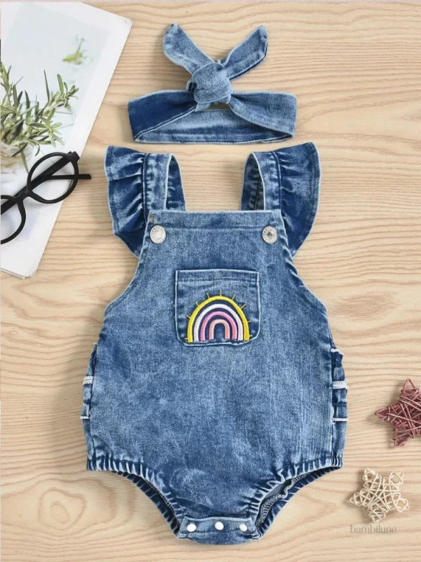 Mini combinaison en denim pour enfants