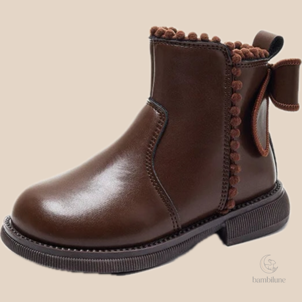 Mini bottines en cuir pour enfants, confort et style