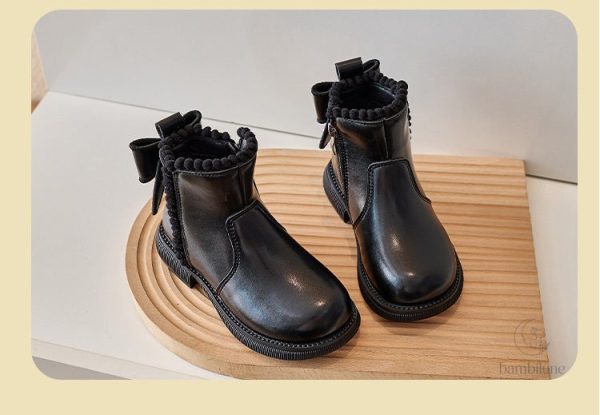 Confortables bottines en cuir pour les petits