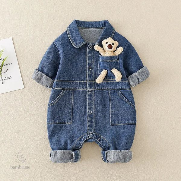 Mini combinaison en denim, idéale pour l'hiver