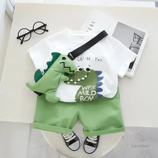 Mini Fashion - Ensemble d'été course de Dino pour garçons
