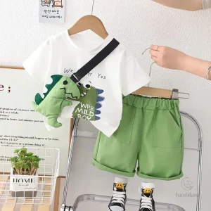 Vêtements d'été pour enfants avec motif dinosaure