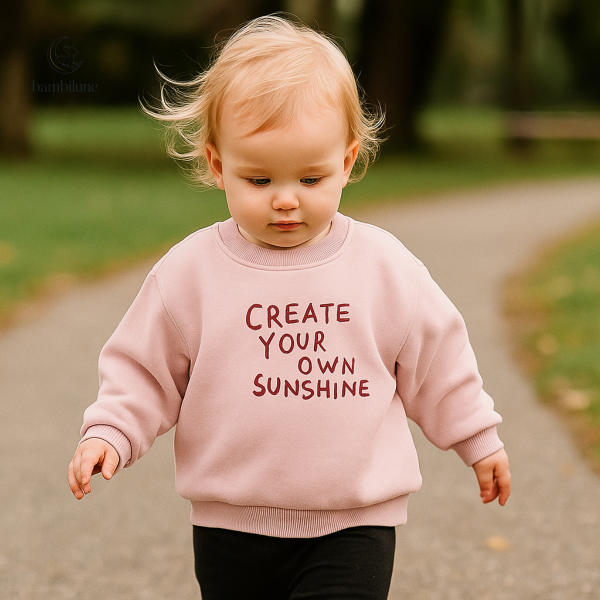 Pull doux pour petits, thème soleil et créativité