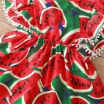Vêtements enfants : robe fille motif pastèque colorée