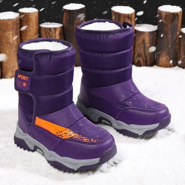 Bottes d'hiver pour enfants avec doublure en peluche