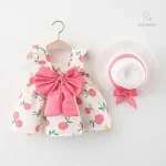 Robe à fruits Mini Fashion avec chapeau de paille gratuit