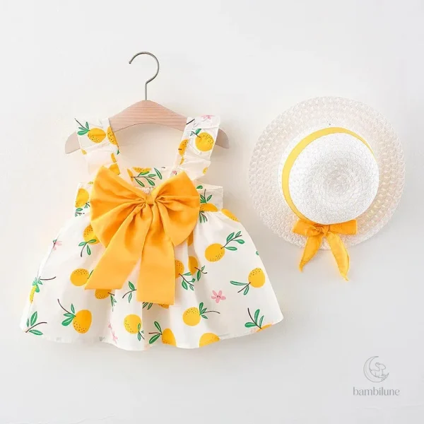 Tenue printanière pour enfants, robe fruitée estivale