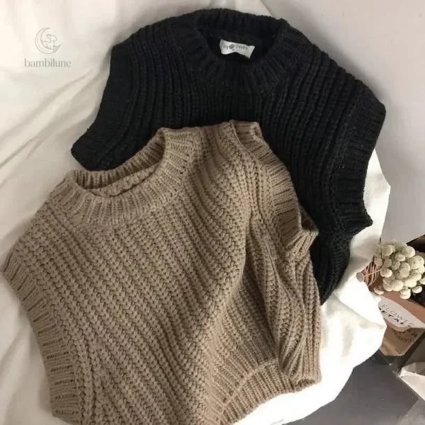 Mini Fashion - Spencer tricoté doux et chaud pour enfants
