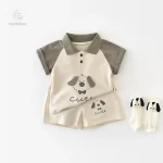 Vêtements d'été pour bébé avec motif de chien amusant
