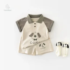 Vêtements d'été pour bébé avec motif de chien amusant