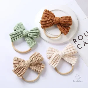 Mini bandeau tricoté pour enfants, éclat du nœud