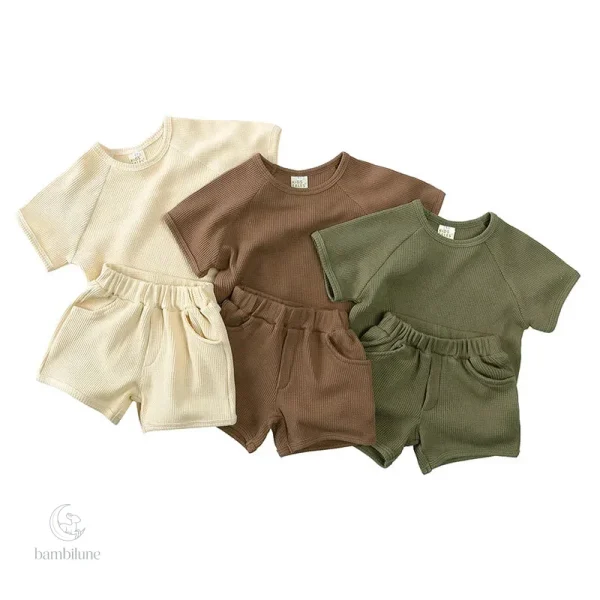 Mini Fashion - Ensemble été en tissu côtelé pour enfants