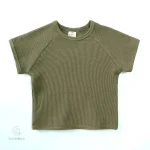 Vêtements d'été côtelés pour enfants, style Mini Fashion