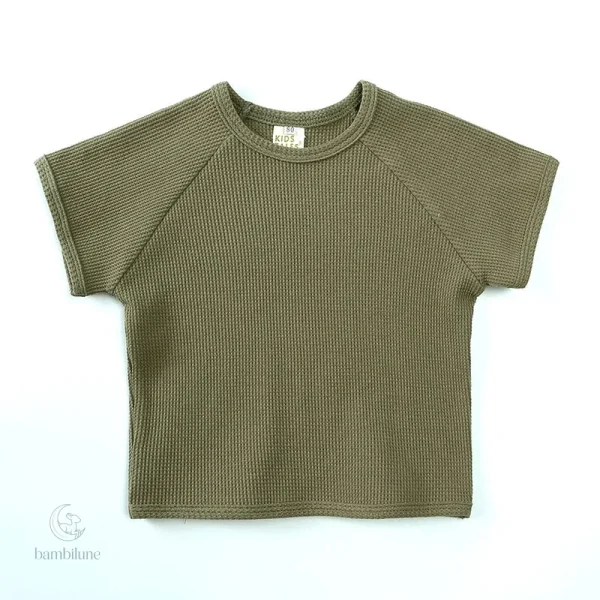 Vêtements d'été côtelés pour enfants, style Mini Fashion