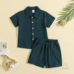 Ensemble été léger en coton et lin pour enfants