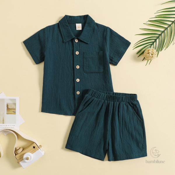 Ensemble été léger en coton et lin pour enfants